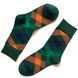 Men's socks "Colored squares", made from Indian cotton, green, 44-45
