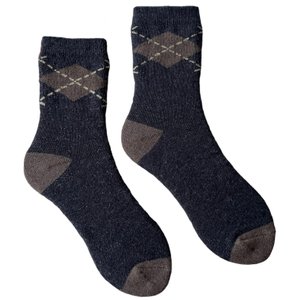 Шкарпетки махрові жіночі з індійської бавовни, темно сірі меланж, 35-37