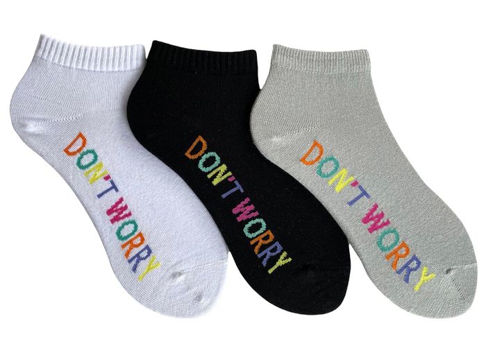 Набір жіночих шкарпеток "Don't worry, Be Happy" з індійської бавовни, 3 пари, 35-37