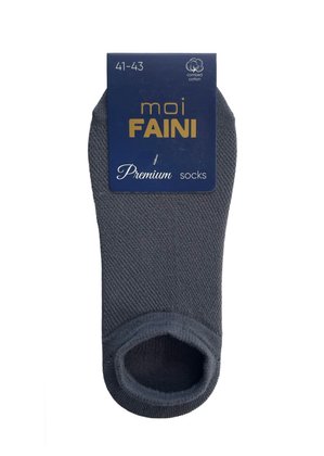 Men's ultra short socks "Mesh" made from Indian cotton, dark gray