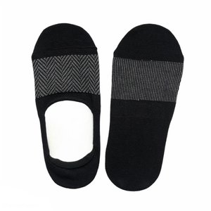 Men's Jacquard "invisible" socks with Anti-slip SILICONE, black