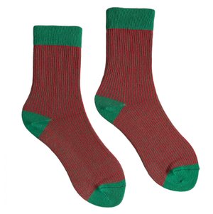 Шкарпетки чоловічі з індійської бавовни, зелені з червоним